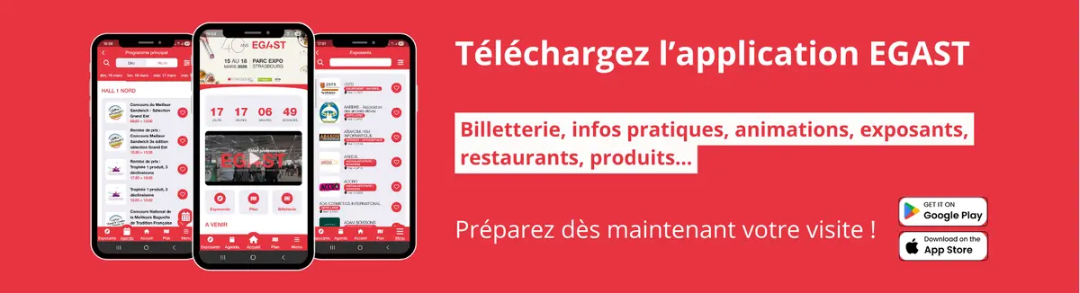 Bannière publicitaire pour télécharger l'application EGAST